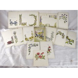 A Handful of Flowers; Poems [Exceptional, Unique Copy: Autographed, Extra-Illustrated, with 15 Original Watercolors by the Illustrator, Genevieve Vaughan-Jackson]